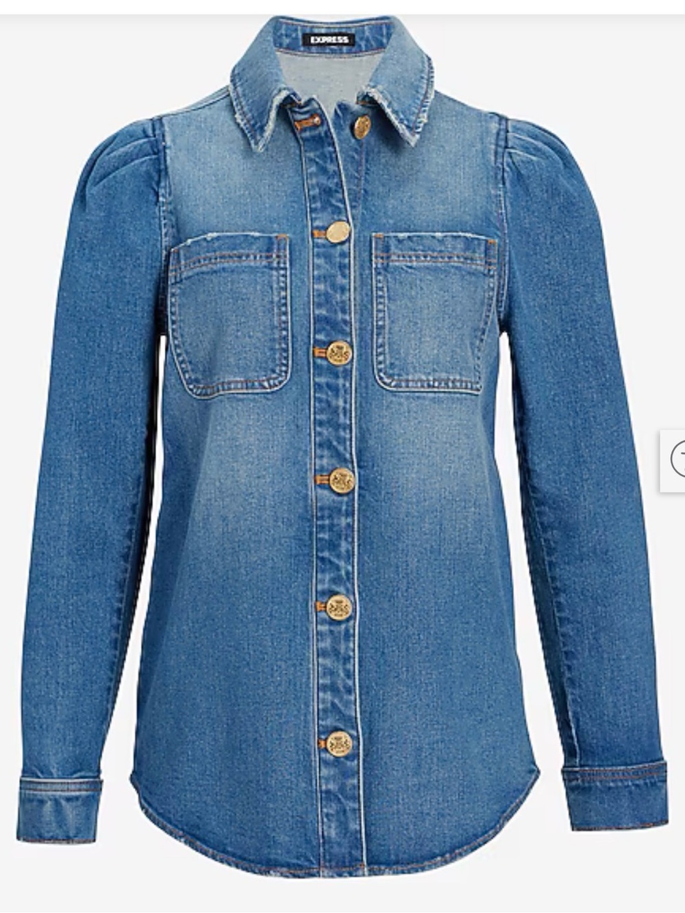 Express Denim Puff Sleeve Shacket